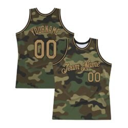 Custom Camo Old Gold-Black Authentic Salute To Service Basketball Jersey