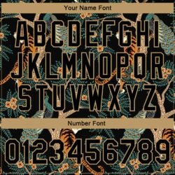 Custom Black Black-Old Gold Tiger And Peacock 3D Pattern Design Bomber Full-Snap Varsity Letterman Jacket - Image 3