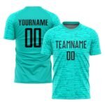 Custom Aqua Black Sublimation Soccer Uniform Jersey