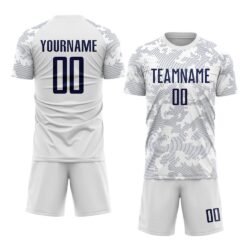 Custom White Navy Sublimation Soccer Uniform Jersey - Image 3
