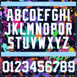 Custom Splashes Graffiti Pattern White-Light Blue 3D Authentic Baseball Jersey - Image 4