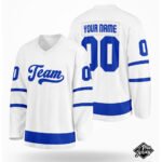Custom White & Blue Hockey Jersey
