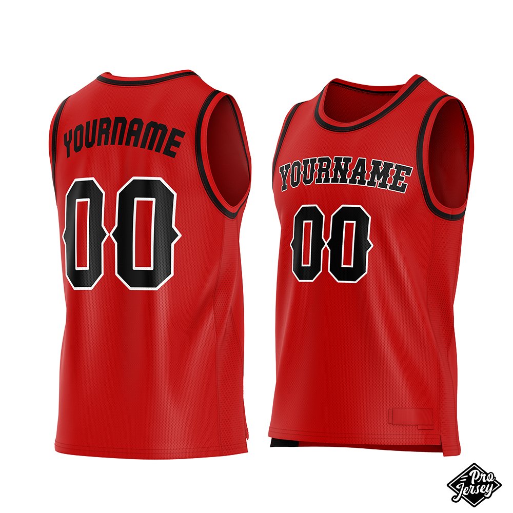 02-Red Custom Red Basketball Jersey - Image 1