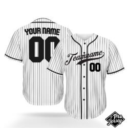 Custom White & Black Baseball Jersey