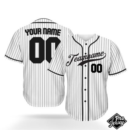 Custom White & Black Baseball Jersey