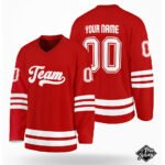Custom Red & White Hockey Jersey