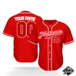 Custom Red & White Baseball Jersey