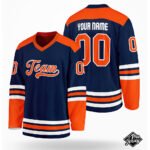Custom Orange & Blue Hockey Jersey