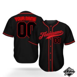 Custom Red & Black Baseball Jersey