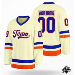 Custom Orange & Cream Hockey Jersey
