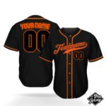 Custom Orange & Black Baseball Jersey