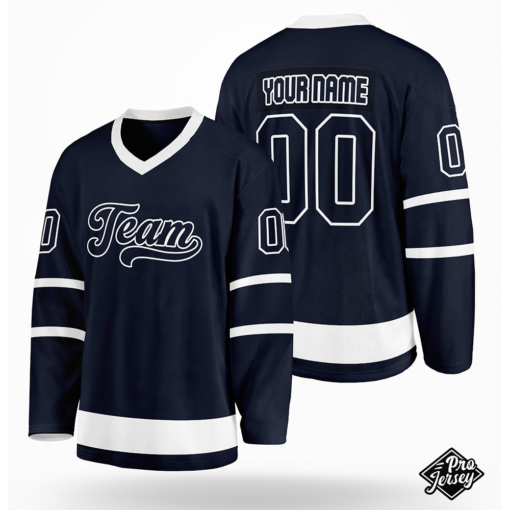 11 Custom White & Black Hockey Jersey - Image 1