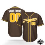Custom Brown & Yellow Baseball Jersey