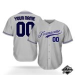Custom Grey & Navy Baseball Jersey