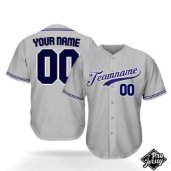 Custom Grey & Navy Baseball Jersey