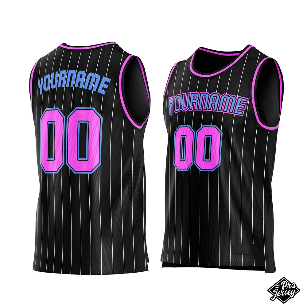16-pink-black Custom Pink & Black Basketball Jersey - Image 1