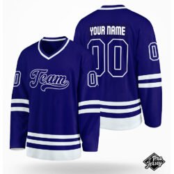 Custom Blue & White Hockey Jersey