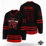 Custom Black & Meron Hockey Jersey