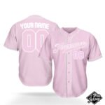 Custom Pink & White Baseball Jersey