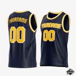 Custom Yellow & Navy Basketball Jersey